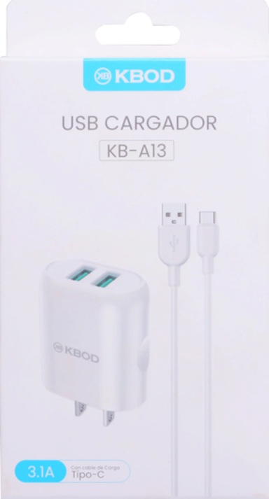CARGADOR + CABLE KBOD 3.1 TIPO-C