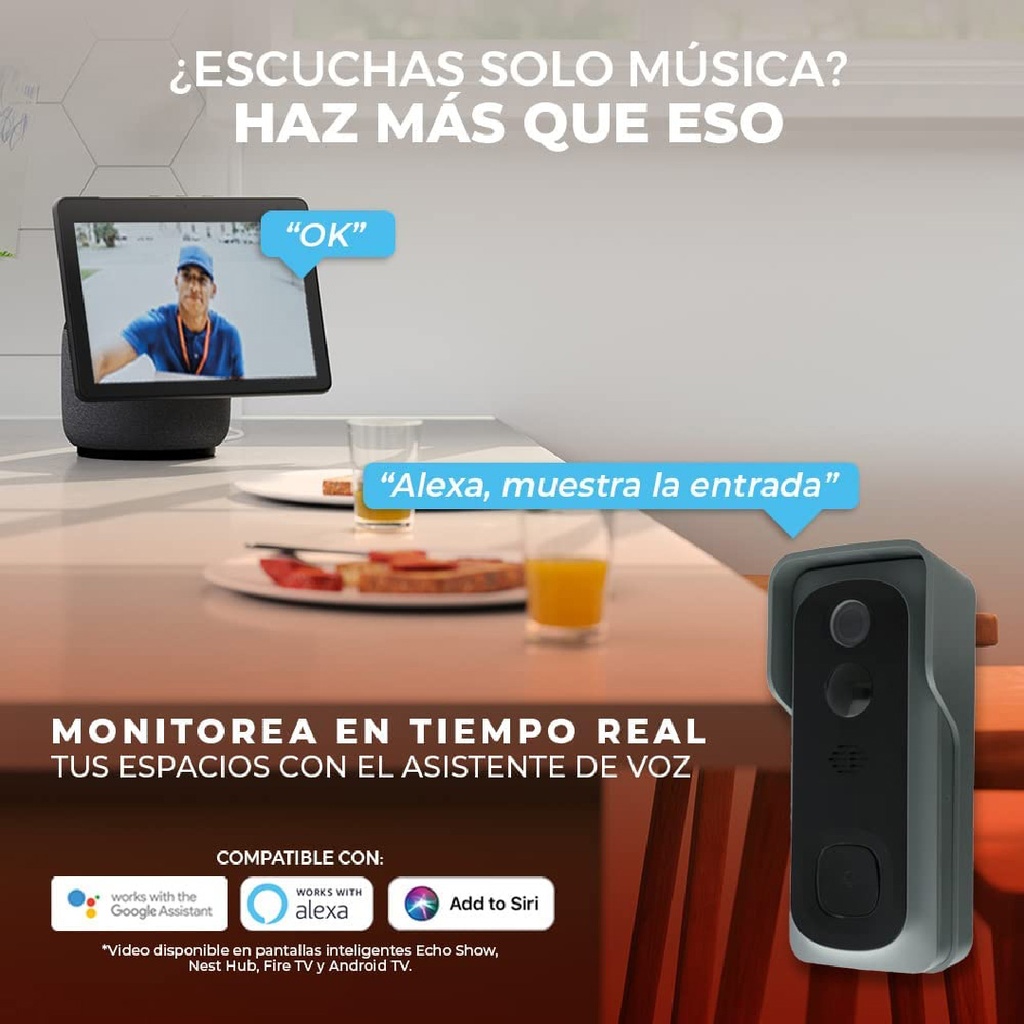 TIMBRE WIFI C/CAMARA Y PARLANTE VN HD