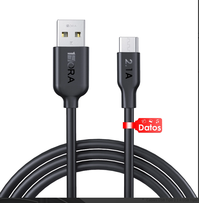 CABLE DE DATOS TIPO C ECONÓM 1HORA NEGRO