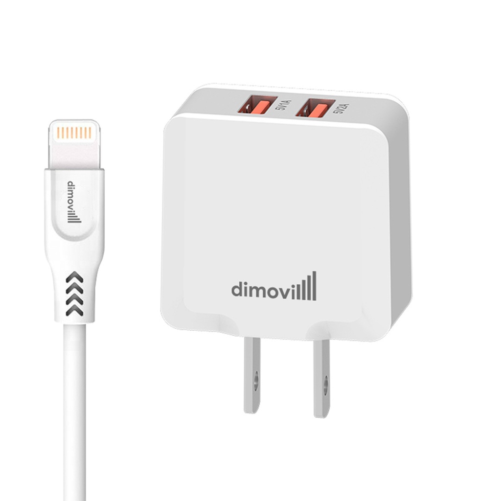 CARGADOR+CABLE DIMOVIL A114 LIGHTNING 3.0A