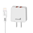 CARGADOR+CABLE DIMOVIL A114 LIGHTNING 3.0A