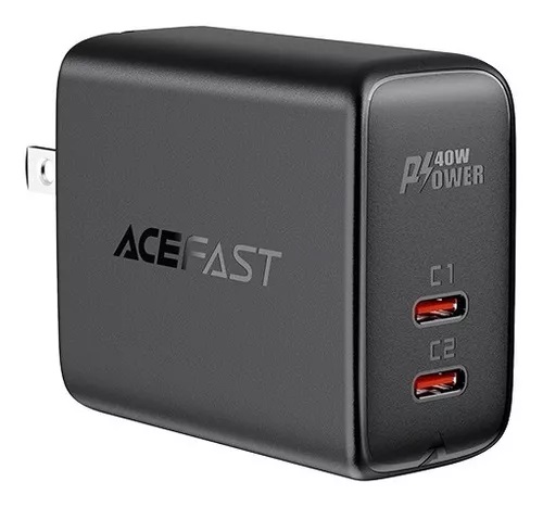 [A11N] CARGADOR ACEFAST 40W 2-USB-C NEGRO